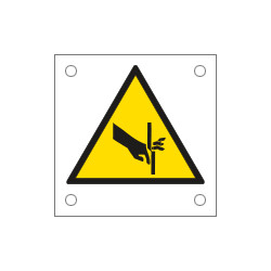 Cartello alluminio pericolo tranciatura dita