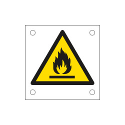 Cartello alluminio pericolo materiale infiammabile EN ISO 7010