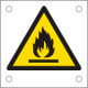 Cartello alluminio pericolo materiale infiammabile EN ISO 7010