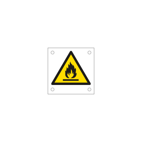 Cartello alluminio pericolo materiale infiammabile EN ISO 7010