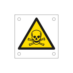 Foglio n. 5 etichette autoadesive pericolo tossico EN ISO 7010