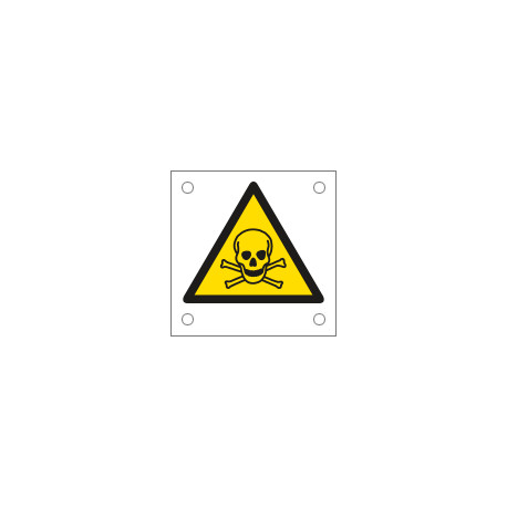 Foglio n. 5 etichette autoadesive pericolo tossico EN ISO 7010