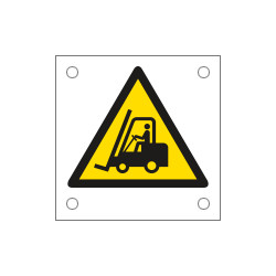 Cartello alluminio pericolo carrelli elevatori ed altri veic. ISO 7010