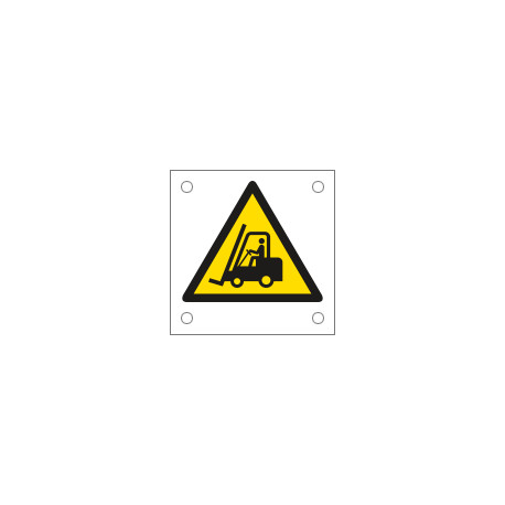 Cartello alluminio pericolo carrelli elevatori ed altri veic. ISO 7010