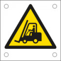 Cartello alluminio pericolo carrelli elevatori ed altri veic. ISO 7010