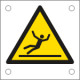 Cartello alluminio pericolo/attenzione superficie scivolosa EN ISO7010