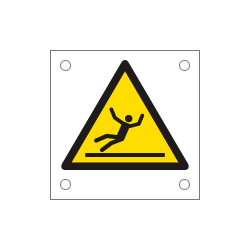 Cartello alluminio pericolo/attenzione superficie scivolosa EN ISO7010