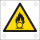 Cartello alluminio pericolo di sostanze comburenti EN ISO 7010