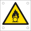 Cartello alluminio pericolo di sostanze comburenti EN ISO 7010