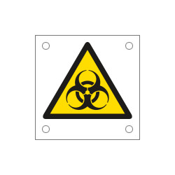 Cartello alluminio pericolo rischio biologico EN ISO 7010