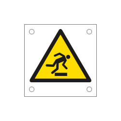 Cartello alluminio pericolo inciampo EN ISO 7010