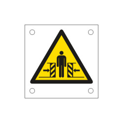Cartello alluminio pericolo schiacciamento EN ISO 7010