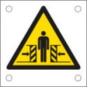Cartello alluminio pericolo schiacciamento EN ISO 7010