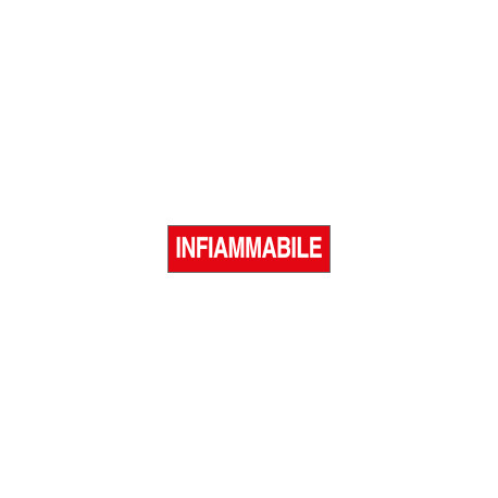 Etichetta adesiva fondo rosso INFIAMMABILE