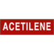 Etichetta adesiva fondo rossiccio ACETILENE