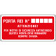 Etichetta adesiva antincendio porta rei n. attenzione