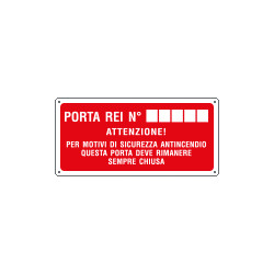 Etichetta adesiva antincendio porta rei n. attenzione