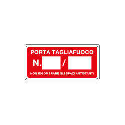 Cartello antincendio "porta tagliafuoco n. 2