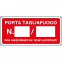 Cartello antincendio "porta tagliafuoco n. "