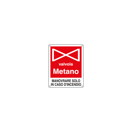 Cartello valvola metano manovrare solo in caso