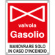 Cartello valvola gasolio manovrare solo