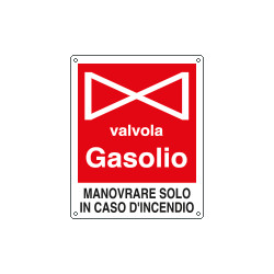 Cartello valvola gasolio manovrare solo