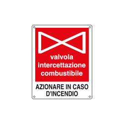 Cartello valvola interruttore combustibile azionare