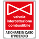 Cartello valvola interruttore combustibile azionare