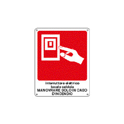Cartello interruttore elettrico locale caldaia