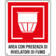 Cartello area presenza rilevatore fumo