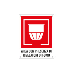 Cartello area presenza rilevatore fumo