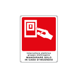 Cartello interruttore elettrico gruppo elettrogeno