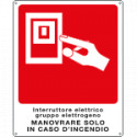 Cartello interruttore elettrico gruppo elettrogeno