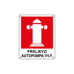 Cartello prelievo autopompa VVF