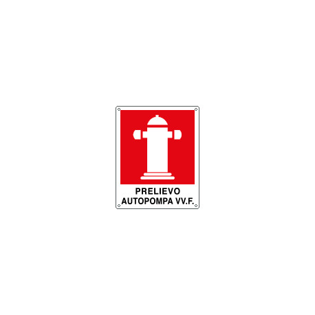 Cartello prelievo autopompa VVF