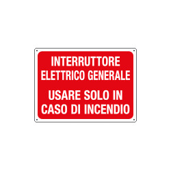 Cartello informazione INTERRUT. ELETTRIC. GENERALE. .