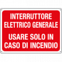 Cartello informazione INTERRUT. ELETTRIC. GENERALE. .