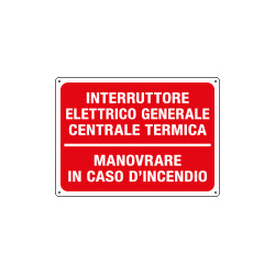 Cartello informazione INTERR. GEN. CENTRALE TERMICA