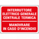 Cartello informazione INTERR. GEN. CENTRALE TERMICA