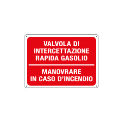 Cartello informazione VALVOLA INTERC RAP. GASOLIO