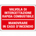 Cartello informazione VALVOLA INTERC RAP. COMBUST