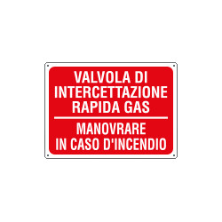Cartello informazione VALVOLA INTERC RAP. GAS