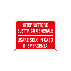 Cartello informazione Int. elettr. gen. usare solo in