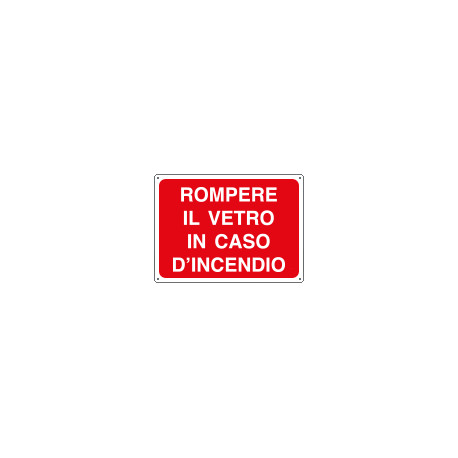 Etichetta adesiva rompere vetro caso incendio