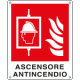 Cartello ascensore antincendio