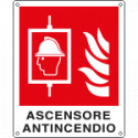 Cartello ascensore antincendio