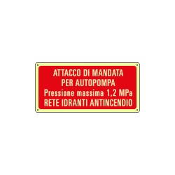 Cartello fotoluminescente attacco mandata automatica