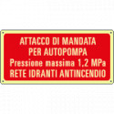 Cartello fotoluminescente attacco mandata automatica