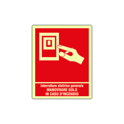 Cartello fotoluminescente interruttore elettrico gen