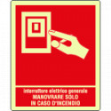 Cartello fotoluminescente interruttore elettrico gen